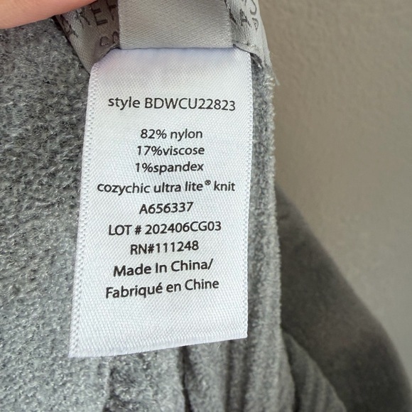 Barefoot Dreams CozyChic Ultra Lite Gray Heather Blocked Ankle Wide-Leg Pants L - Picture 7 of 8